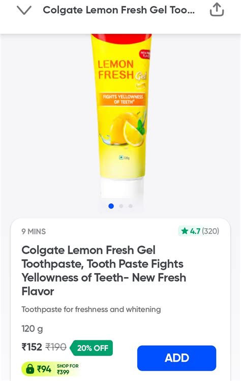 Image result for Colgate Lemon Fresh Gel Toothpaste