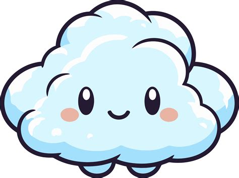 Cute Cartoon Cloud, Kawaii Weather Illustrations for Kids 24190108 PNG