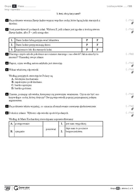 Testy Z Języka Polskiego Klasa 4 Do Wydrukowania Nowa Era