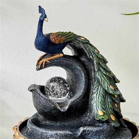 Buy Corsica Mayur Polyresin Peacock Fountain - 19.2x25.6cm from Corsica ...