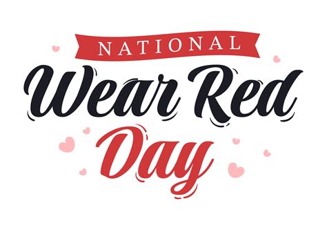 National Wear Red Day on February 7th Template Hand Drawn Cartoon Flat ...