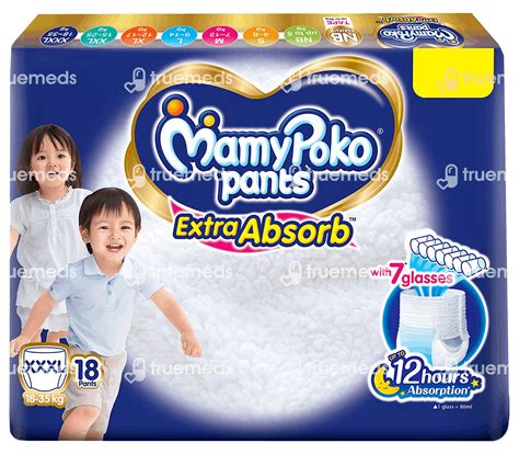 Mamypoko Extra Absorb Xxxl 18 To 35kg Diaper Pants 18 - Uses, Side ...