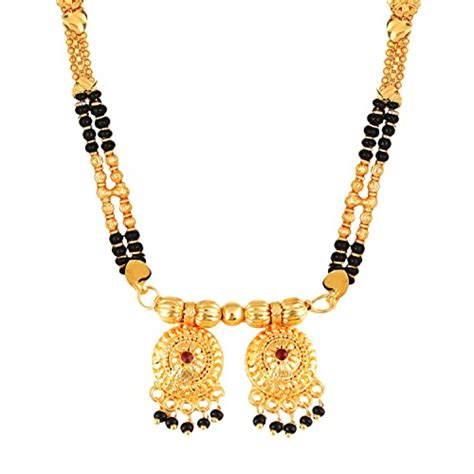 Buy MEENAZ 2 Vati Wati Mangalsutra For Women Girls Temple South Indian ...