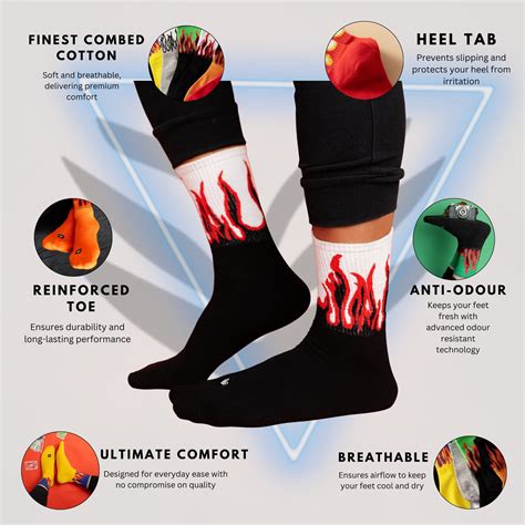 Shop Fire Print Shock with Full-Length Socks: Elevate Your Style and ...