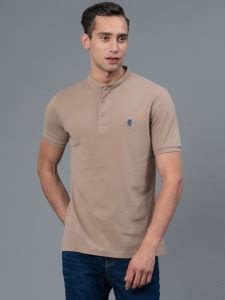 RED TAPE Solid Men Henley Neck Beige T-Shirt - Buy RED TAPE Solid Men ...