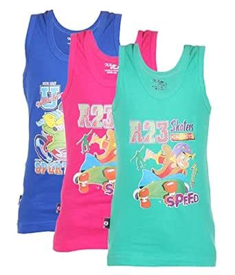 White Moon Printed Vests - Pack of 3 Multicolour : Amazon.in: Fashion