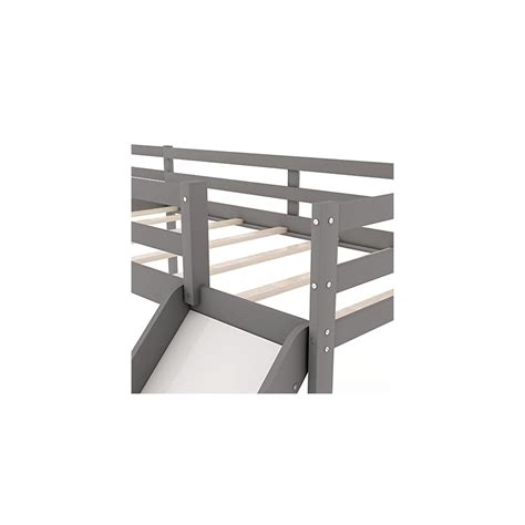 Buy INLIFE L-Shaped Twin Size Loft Bed with Ladder and Slide MDF Loft ...