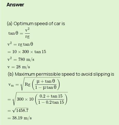 Establish the formula for the maximum permissible speed of a car ona ...