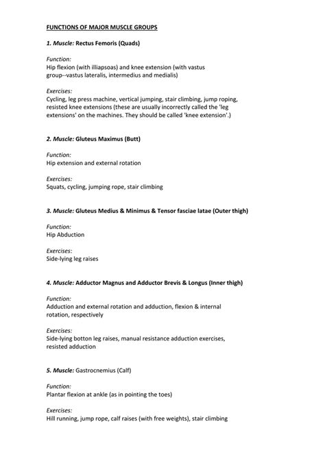 Image result for Muscle Groups and Functions