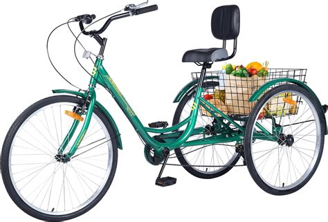Buy BOUTICOL Upgraded Tricycle for Adults, 24 Inch Trike Bikes, 3-Wheel ...