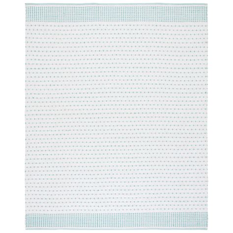 SAFAVIEH Montauk Nuala Abstract Dots Cotton Runner Rug, Aqua/Ivory, 2'3 ...