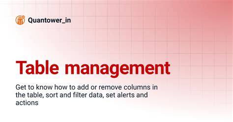 Table management | Quantower_in