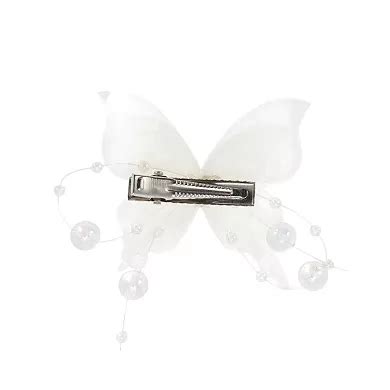 Duckbill Butterfly Bead Hair Clips for Home Green White 1 Pc