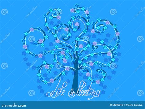 Life is fleeting. stock vector. Illustration of blue - 61305316