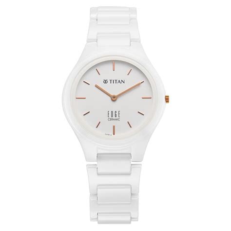 Buy Online Titan Edge Ceramic Slim Ceramic Strap Arctitc White Dial ...