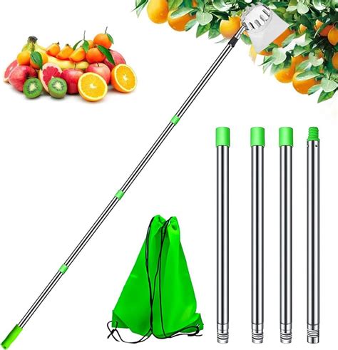 SIGNY Fruit Picker | Gardening Metal Fruit Picker with Adjustable Pole ...