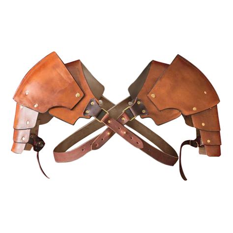 Buy Faux Leather Arm Bracer Adjustable Buckles Medieval Clamshell ...