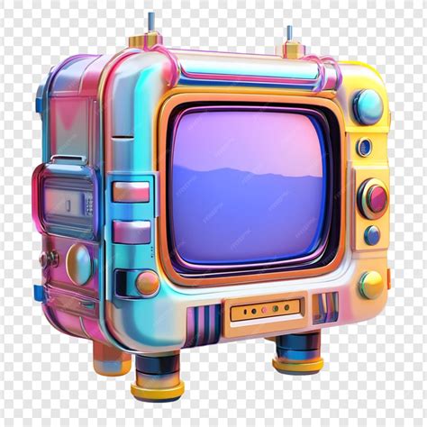 Retro colorful television set 3d render nostalgia technology | Premium ...