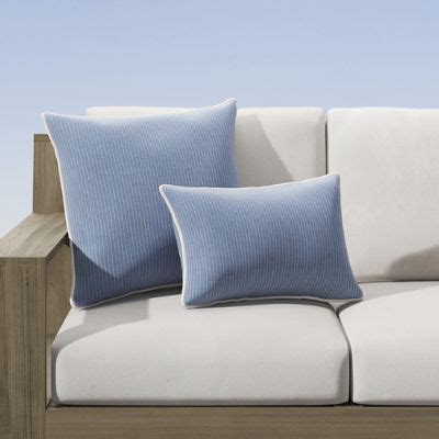 Ollie Stripe Indoor/Outdoor Pillow with Sunbrella Fabric & Colorfast Weave