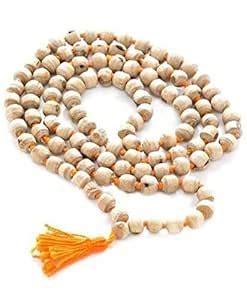 Pure Off-White Tulsi Jaap Mala 108+1 Beads Original Holy Basil Necklace ...