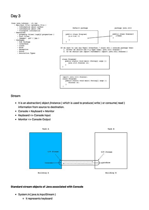 Day 3 - lecture notes on OOPS in JAVA - Day 3 Stream It is an ...