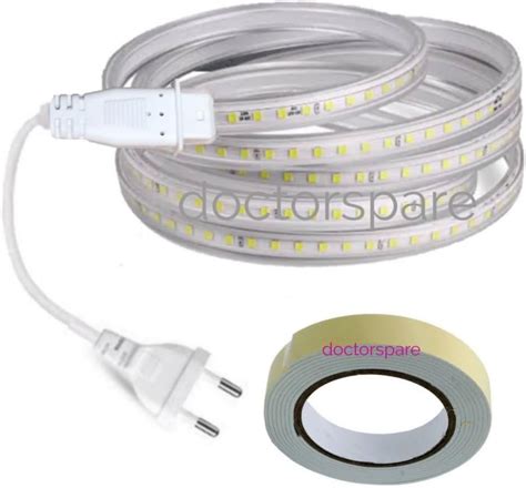 Buy Electronic Spices 2835 12v HIGH Glow LED Strip 1Mtr (White) with DC ...