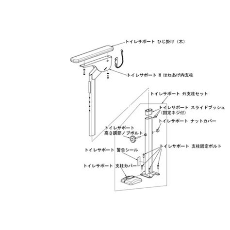 アロン化成 トイレサポート H はねあげ支柱セット 592－561 介護用品 歩行車 1個の通販｜カウネット