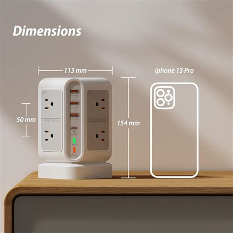 Papotissus Multi Outlets Tower Power Strips with 6.5Ft India | Ubuy