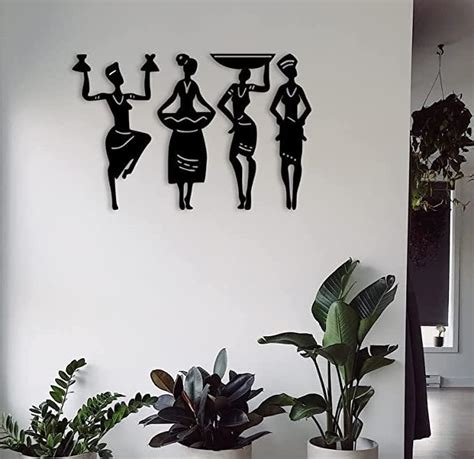 Sage Set of 4 African | Tribal Women Wall Decoration | Laser Cut MDF ...