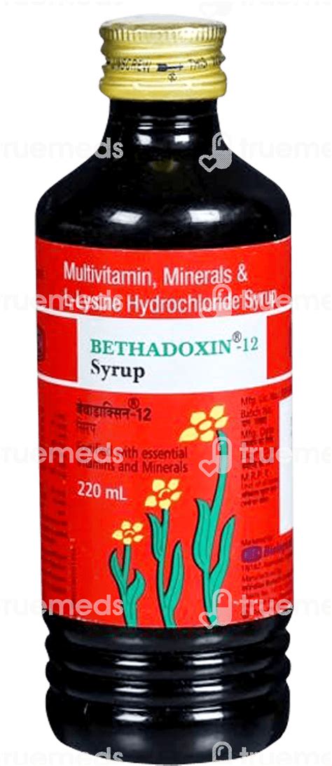 Bethadoxin 12 Syrup 220 Ml - Uses, Side Effects, Dosage, Price | Truemeds