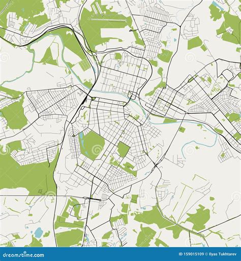 Map of the City of Tula, Russia Stock Illustration - Illustration of ...