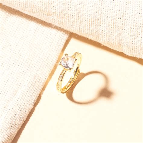 Golden Princess-Cut Gemstone Ring | Salty – Salty Accessories