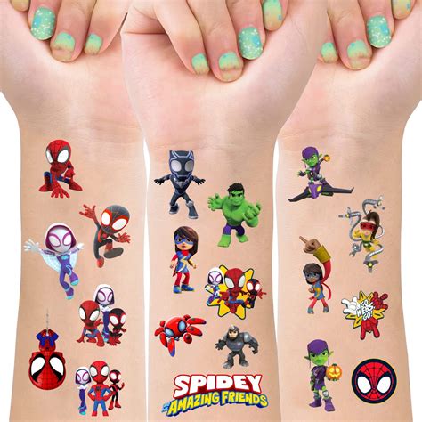 Buy 8 Sheets Spidey and His Amazing Friends Temporary Tattoos, Spidey ...