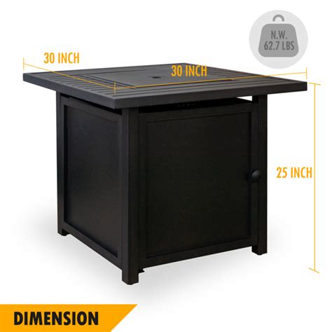 Buy Propane Gas Fire Pit Table, 30 Inch 50,000 Btu Square Gas Firepits ...