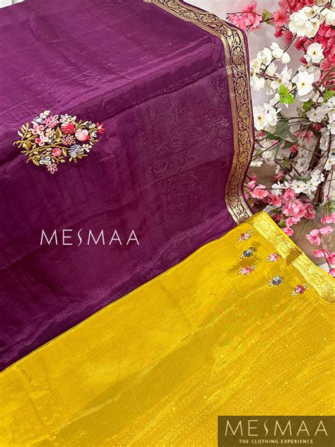 Georgette embroidered saree – Mesmaa