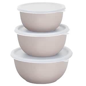 Zaib Microwave Safe Stainless Steel Mixing Bowl Set with Lids | Euro ...