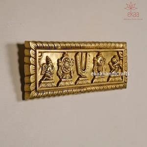 Buy Brass Shankh Chakra Namah Wall Hanging, Religious Home Decor, Brass ...