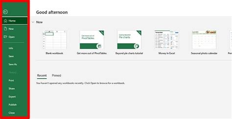 Image result for Microsoft Excel File Menu