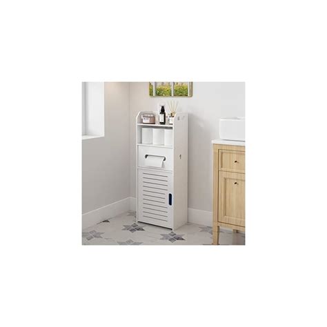 Buy Small Bathroom Storage Cabinet with Toilet Paper Holder Roller for ...