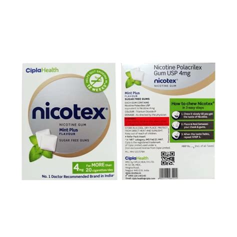 Nicotex 4mg Freshmint Flavor Sugar Free (Pack size: 12 units)