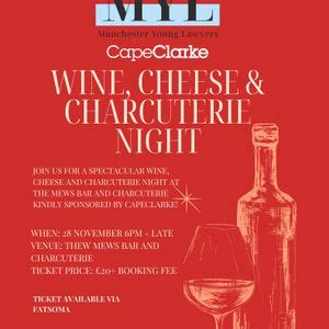 MYL Wine Cheese and Charcuterie Night sponsored by CapeClarke, The Mews ...