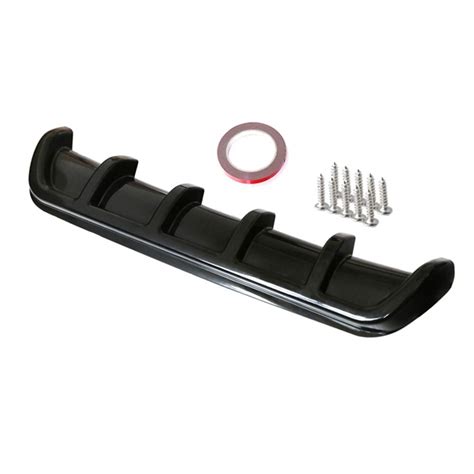 Carrfan Universal Black Car Rear Bumper Lip Diffuser 6 Fin Shark Fin ...