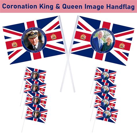 King Charles Coronation Commemorative Hand Flags | Ubuy India