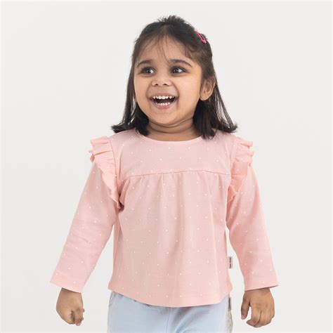 100% Cotton Full Sleeve Girl Top, Pink – haus & kinder