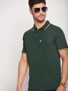 UNIBERRY Solid Men Polo Neck Dark Green T-Shirt - Buy UNIBERRY Solid ...