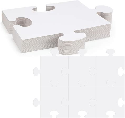 Amazon.com: Sonwyoung 30 Pcs Large White Blank Puzzle Pieces Bulk to ...