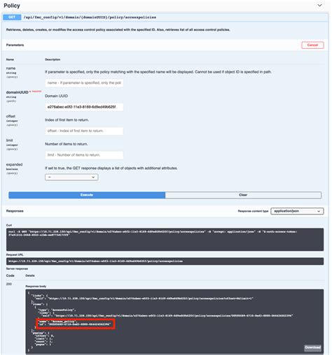 FMC API Explorer 的图像结果