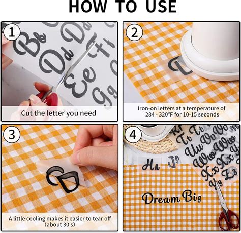 EBOOT 6 Sheet 208 Pieces Iron-on Letters Upper and Lower India | Ubuy