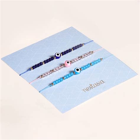 Evil Eye Beaded Bracelet Rakhi Gift Box Online - Premium Gift Hamper ...