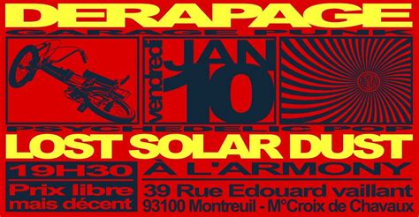 DERAPAGE - LOST SOLAR DUST, L'armony, Montreuil, 10 January 2025 ...
